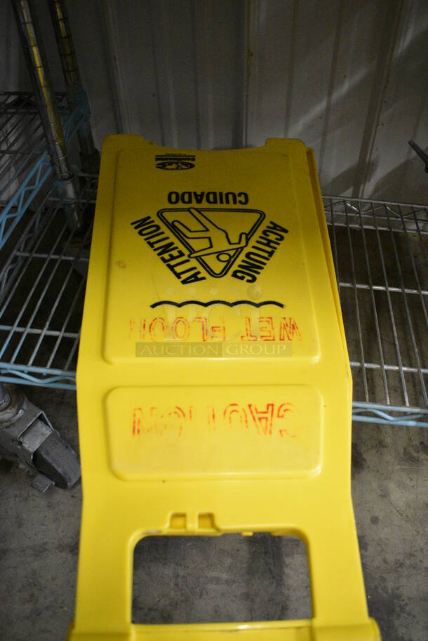 2 Yellow Poly Wet Floor Caution Signs. 10x1x26. 2 Times Your Bid! - Image 3 of 3