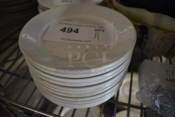 11 White Ceramic Plates. 6.5x6.5x1. 11 Times Your Bid!