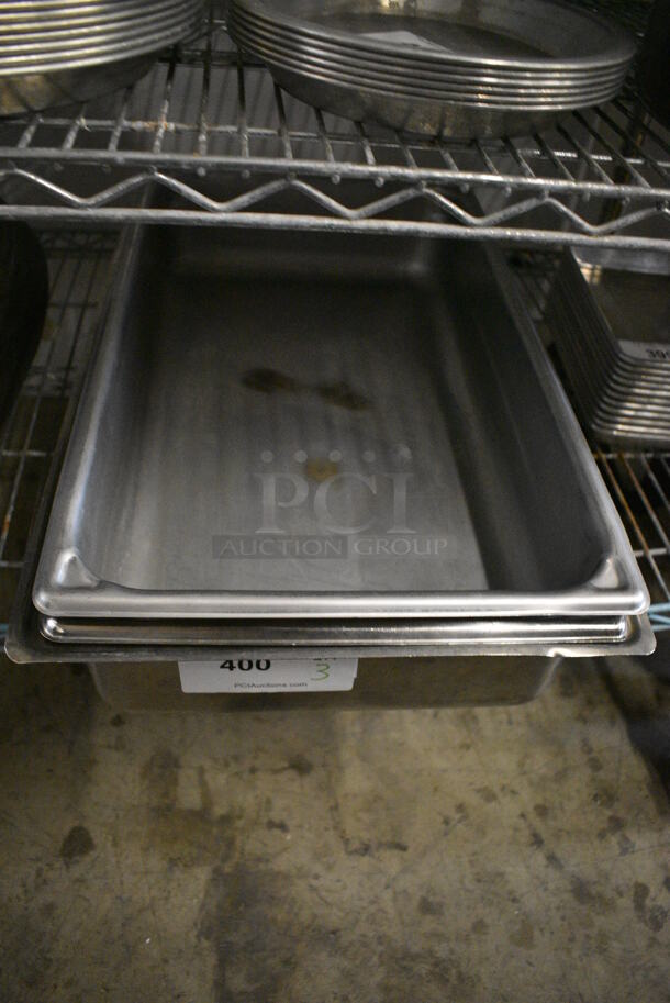 3 Stainless Steel Full Size Drop In Bins. 1/1x4. 3 Times Your Bid! - Image 1 of 3