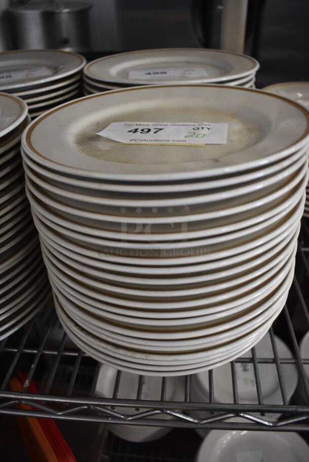 20 White Ceramic Plates. 9x9x1. 20 Times Your Bid!