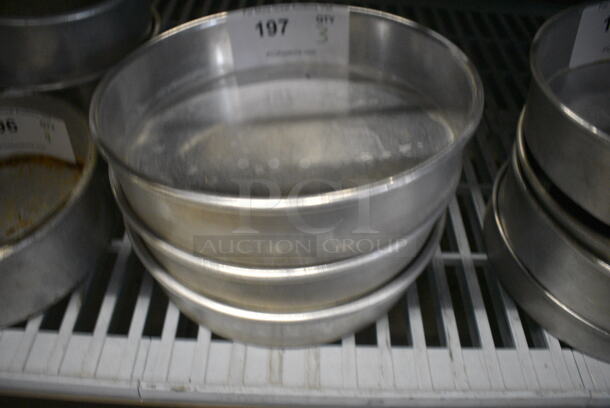 3 Metal Round Baking Pans. 9.5x9.5x2. 3 Times Your Bid!