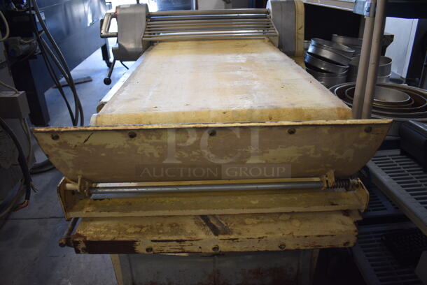 FANTASTIC! Rondo Seewer Model SOLO D Commercial Metal Electric Powered Floor Style Reversible Dough Sheeter w/ Bread Boards. 103x43x47 - Image 4 of 11