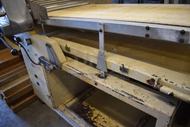 FANTASTIC! Rondo Seewer Model SOLO D Commercial Metal Electric Powered Floor Style Reversible Dough Sheeter w/ Bread Boards. 103x43x47 - Image 5 of 11