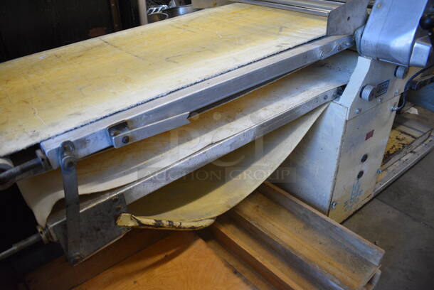 FANTASTIC! Rondo Seewer Model SOLO D Commercial Metal Electric Powered Floor Style Reversible Dough Sheeter w/ Bread Boards. 103x43x47 - Image 6 of 11