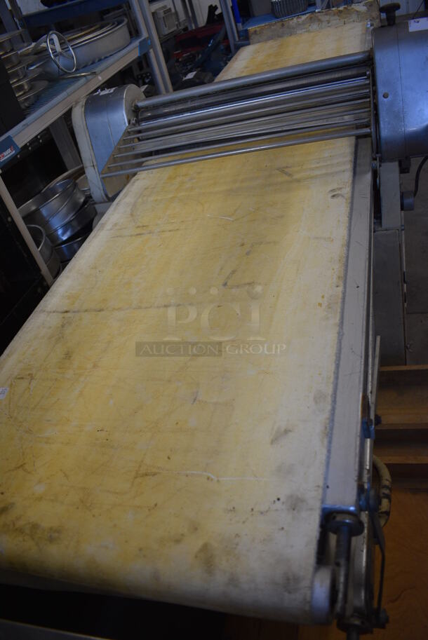 FANTASTIC! Rondo Seewer Model SOLO D Commercial Metal Electric Powered Floor Style Reversible Dough Sheeter w/ Bread Boards. 103x43x47 - Image 7 of 11