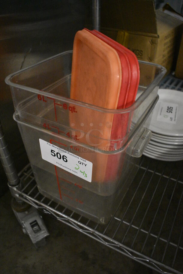 2 Clear Poly Bins w/ 3 Poly Lids. 8.5x8.5x8.5, 8.5x8.5x7. 2 Times Your Bid! - Image 2 of 4