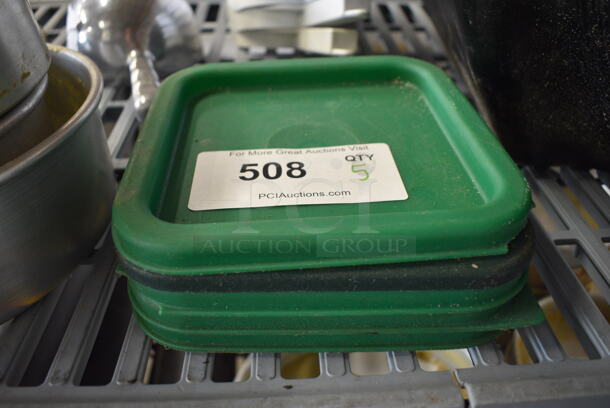 5 Green Poly Lids. 7x7x1. 5 Times Your Bid! - Image 1 of 4