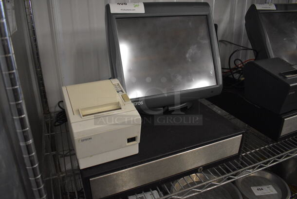 ALL ONE MONEY! Lot of Micros 15" POS Monitor, Epson Model M129B Receipt Printer and Metal Cash Drawer! - Image 3 of 10