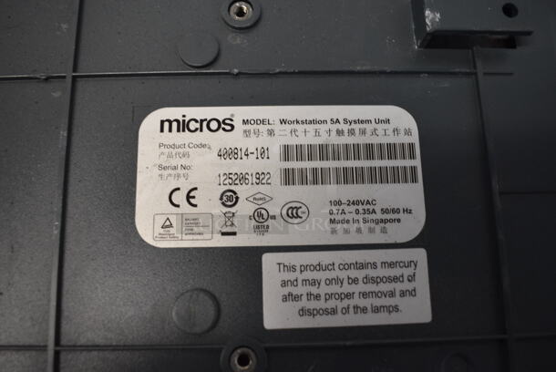 15" Micros POS System Monitor.  - Image 3 of 3