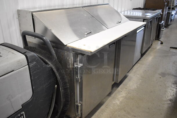 GREAT! Stainless Steel Commercial Sandwich Salad Prep Table Bain Marie Mega Top on Commercial Casters. 115 Volts, 1 Phase. 60x35x47. Tested and Powers On But Does Not Get Cold - Image 2 of 8