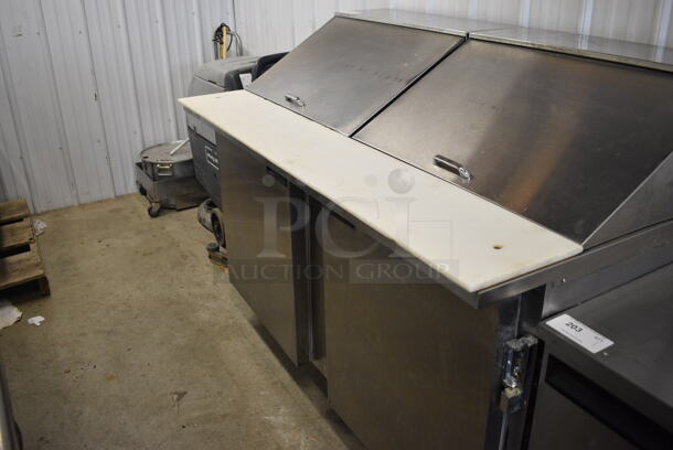GREAT! Stainless Steel Commercial Sandwich Salad Prep Table Bain Marie Mega Top on Commercial Casters. 115 Volts, 1 Phase. 60x35x47. Tested and Powers On But Does Not Get Cold - Image 3 of 8