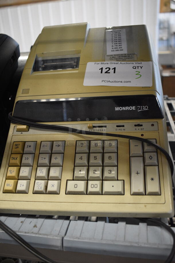 3 Monroe 7130 Printing Calculators. 9x15x3.5. 3x Your Bid!