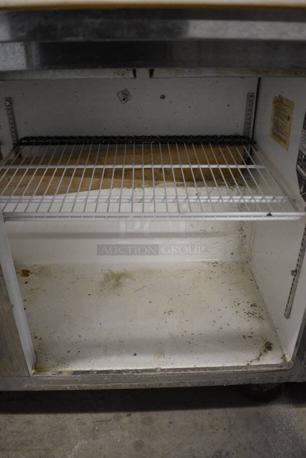 GREAT! Stainless Steel Commercial Sandwich Salad Prep Table Bain Marie Mega Top on Commercial Casters. 115 Volts, 1 Phase. 60x35x47. Tested and Powers On But Does Not Get Cold - Image 6 of 8