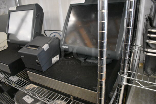 ALL ONE MONEY! Lot of Micros 15" POS Monitor, Epson Model M244A Receipt Printer and Metal Cash Drawer! - Image 3 of 10
