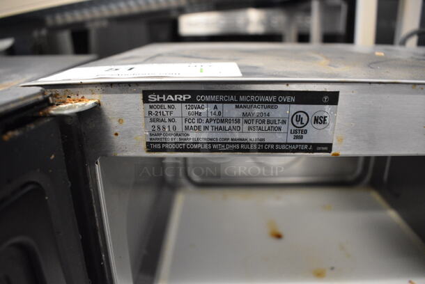 Sharp Model R-21LTF Commercial Microwave Oven. 20.5x16x11 - Image 5 of 7
