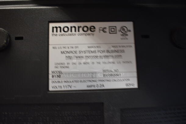 3 Monroe 8130 Electronic Printing Calculators. 9x15x3.5. 3x Your Bid! - Image 5 of 5