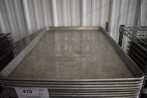 10 Metal Full Size Baking Pans. 18x26x1. 10 Times Your Bid!