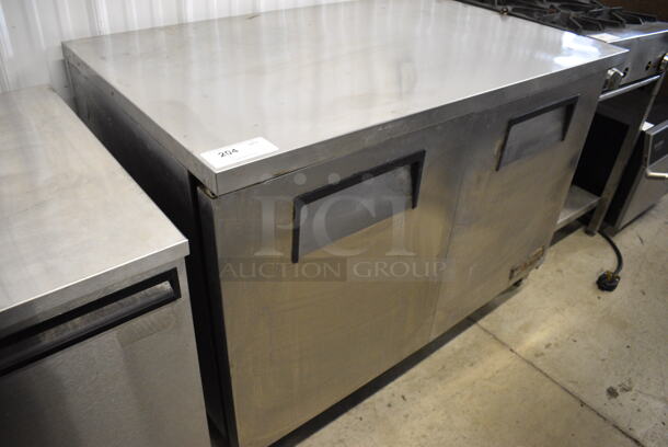 GREAT! 2009 True Model TUC-48 Stainless Steel Commercial 2 Door Undercounter Cooler on Commercial Casters. 115 Volts, 1 Phase. 48.5x30x36. Tested and Working! - Image 2 of 7