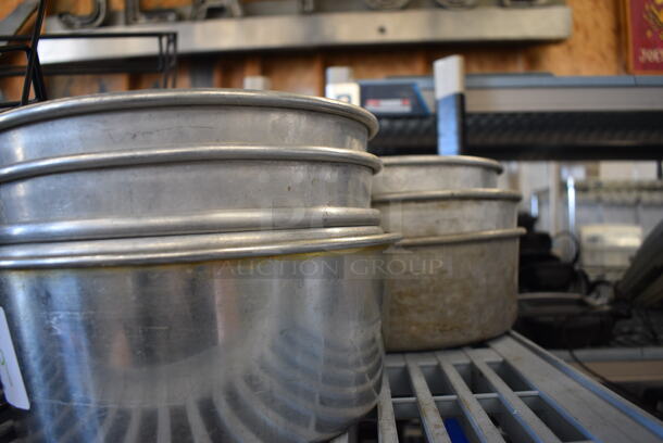 9 Stainless Steel Angel Food Cake Baking Pans. 9.5x9.5x4. 9x Your Bid!