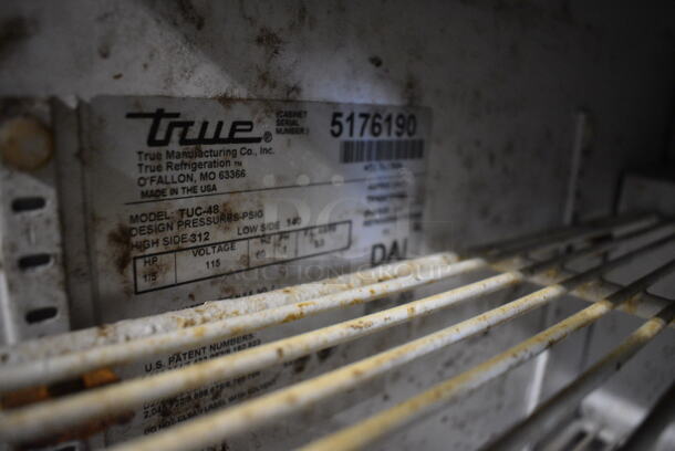GREAT! 2009 True Model TUC-48 Stainless Steel Commercial 2 Door Undercounter Cooler on Commercial Casters. 115 Volts, 1 Phase. 48.5x30x36. Tested and Working! - Image 6 of 7