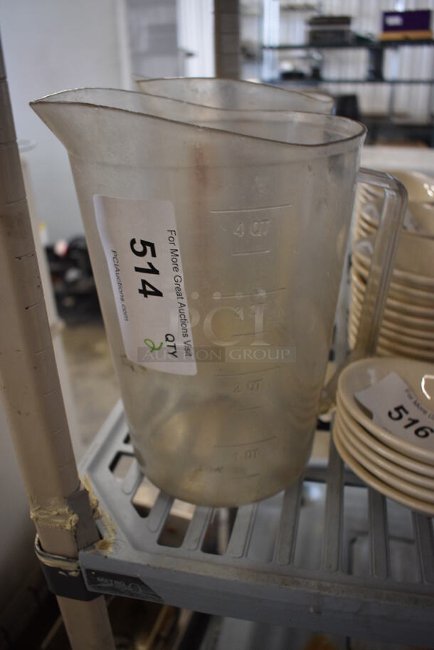 2 Poly Clear Pitchers. 9.5x7x10.5. 2 Times Your Bid! - Image 1 of 4