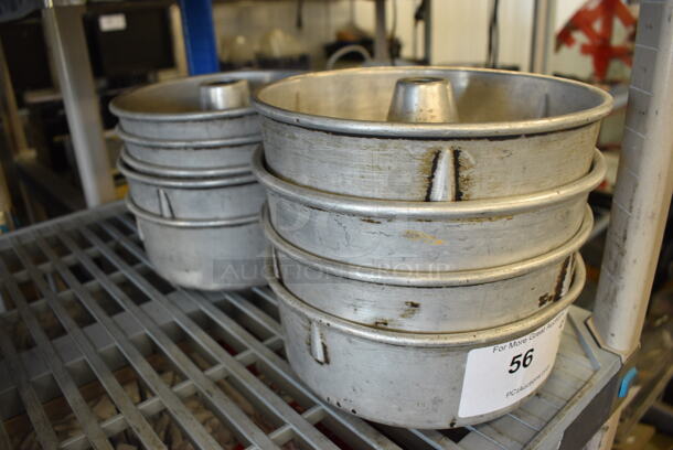 9 Stainless Steel Angel Food Cake Baking Pans. 8x8x3. 9x Your Bid!