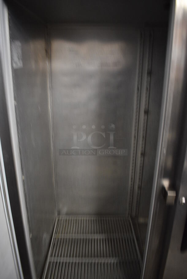 GREAT! 2007 Victory Model VR-2 Stainless Steel Commercial 2 Door Reach In Cooler on Commercial Casters. 115 Volts, 1 Phase. 52.5x34x83.5. Tested and Working! - Image 3 of 7