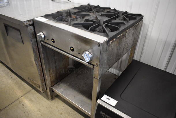 NICE! Stainless Steel Commercial Floor Style 4 Burner Range w/ Undershelf. 24x27x36 - Image 3 of 6