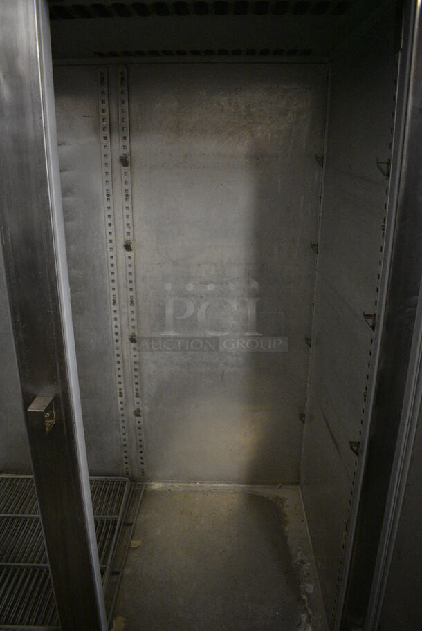 GREAT! 2007 Victory Model VR-2 Stainless Steel Commercial 2 Door Reach In Cooler on Commercial Casters. 115 Volts, 1 Phase. 52.5x34x83.5. Tested and Working! - Image 4 of 7