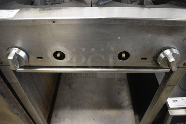NICE! Stainless Steel Commercial Floor Style 4 Burner Range w/ Undershelf. 24x27x36 - Image 5 of 6