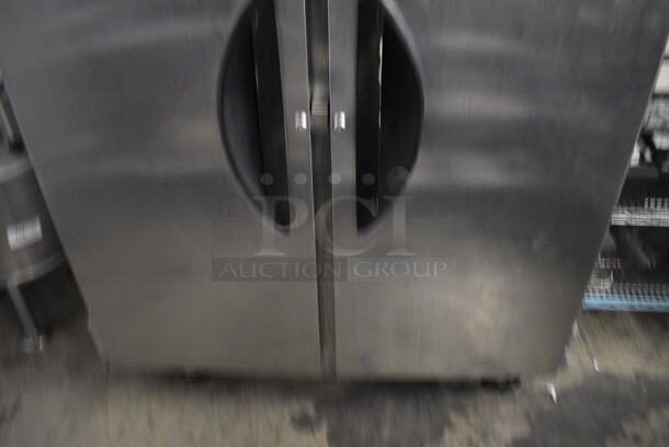 GREAT! 2007 Victory Model VR-2 Stainless Steel Commercial 2 Door Reach In Cooler on Commercial Casters. 115 Volts, 1 Phase. 52.5x34x83.5. Tested and Working! - Image 7 of 7