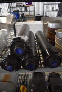 4 Black Poly Dispensers. 5x5x24. 4 Times Your Bid!