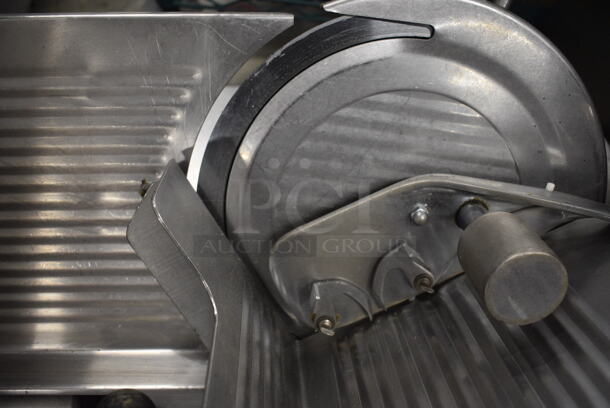 NICE! Globe Model 775L Stainless Steel Commercial Countertop Automatic Meat Slicer w/ Sharpening Blade. 115 Volts, 1 Phase. 26x26x30. Tested and Working! - Image 4 of 10