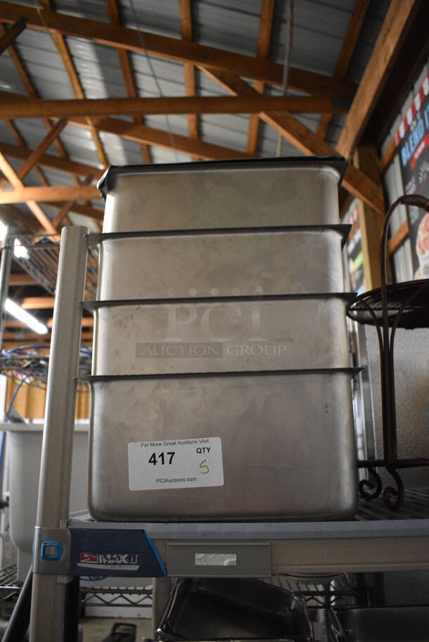5 Stainless Steel Full Size Drop In Bins. 1/1x6. 5 Times Your Bid!