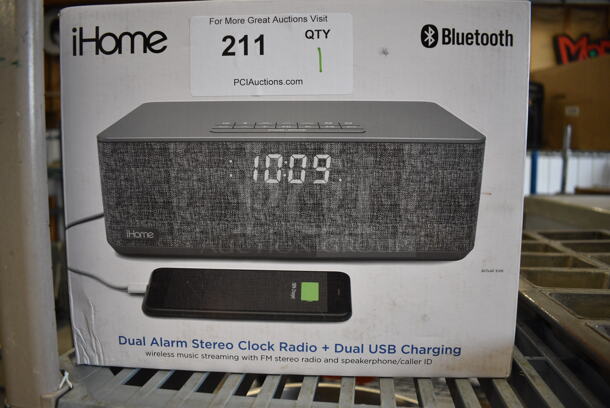 IN ORIGINAL BOX! iHome Dual Alarm Stereo Clock Radio. 