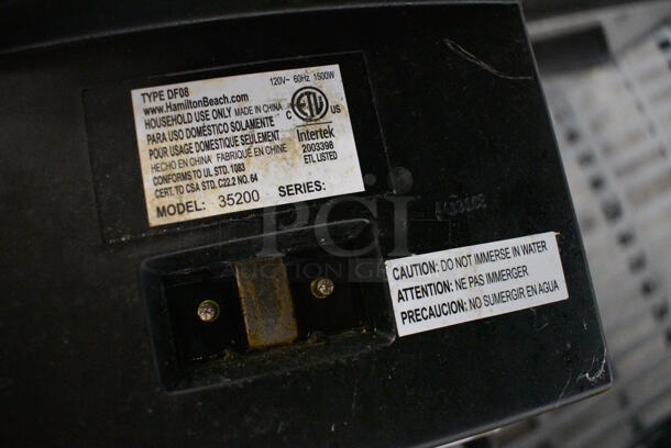 Hamilton Beach Model DF08 Metal Countertop Electric Powered Fryer w/ Basket and Lid. 8.5x22x9 - Image 6 of 6