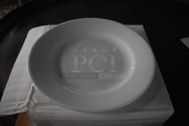 24 BRAND NEW IN BOX! White Ceramic Pasta Plates. 7x7x1. 24 Times Your Bid!