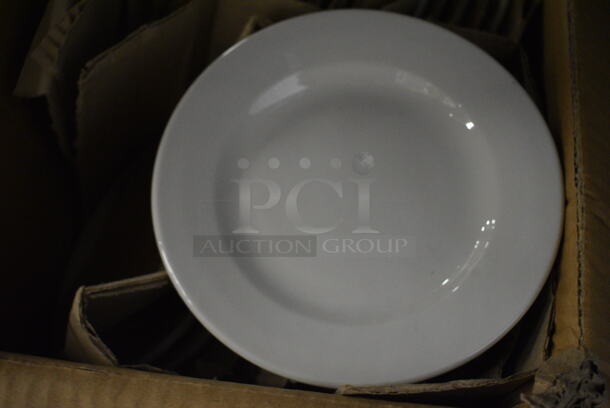 30 BRAND NEW IN BOX! White Ceramic Plates. 7x7x1. 30 Times Your Bid! - Image 1 of 4