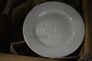 30 BRAND NEW IN BOX! White Ceramic Plates. 7x7x1. 30 Times Your Bid!