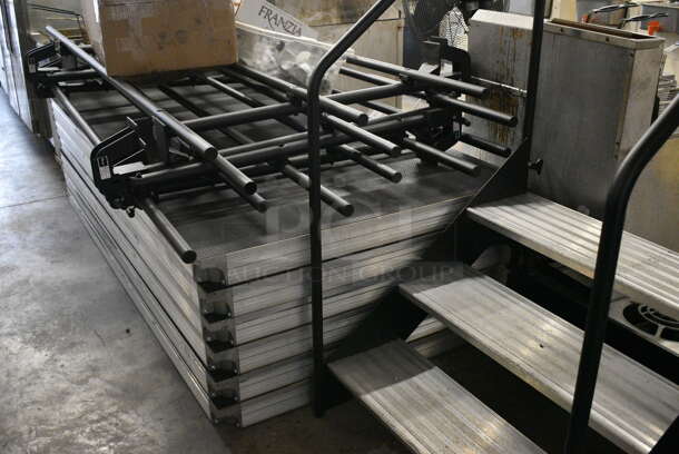 ALL ONE MONEY! Lot of Disassembled Wenger Metal Dance Floor Stage w/ Steps! Size of The Stage Floor Is 8'x24' - Image 1 of 11