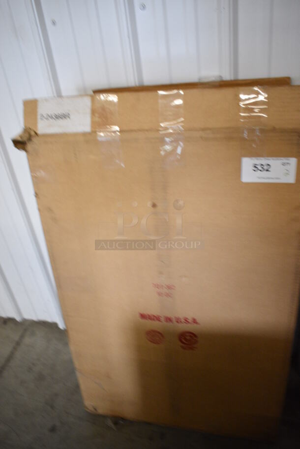 BRAND NEW IN BOX! 2 Chrome Finish Metro Style Shelves! 36x24x1.5 - Image 2 of 3