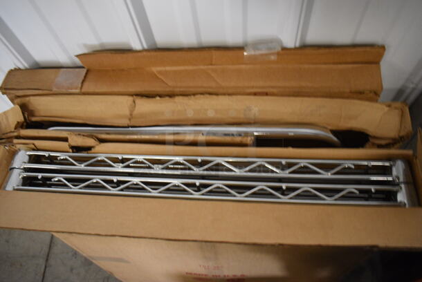 BRAND NEW IN BOX! 2 Chrome Finish Metro Style Shelves! 36x24x1.5 - Image 3 of 3