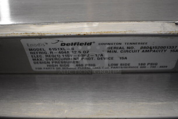 GREAT! Delfield Model 6151XL-S Stainless Steel Commercial 2 Door Reach In Freezer w/ Poly Coated Racks on Commercial Casters. 115 Volts, 1 Phase. 51x32x80. Tested and Working! - Image 6 of 6