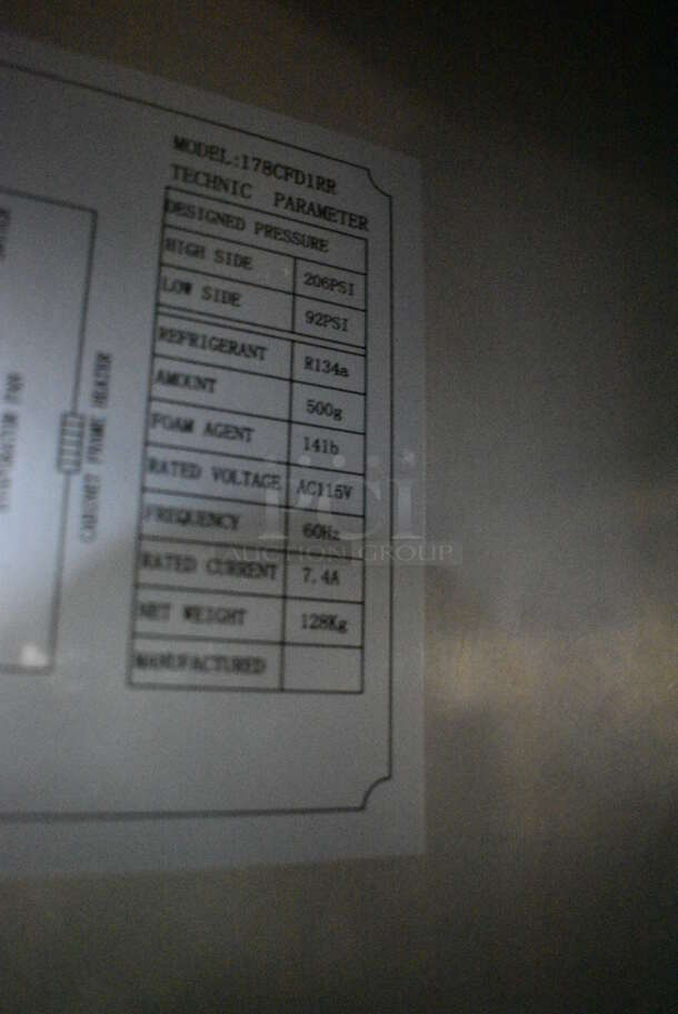 GREAT! Avantco Model 178CFD1RR Stainless Steel Commercial Single Door Reach In Cooler on Commercial Casters. 115 Volts, 1 Phase. 29x33x83. Tested and Powers On But Does Not Get Cold - Image 6 of 6