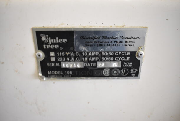 WOW! Juice Tree Model 106 Metal Commercial Floor Style Citrus Juicer on Commercial Casters. 115 Volts, 1 Phase. 18x48x67. Tested and Does Not Power On - Image 8 of 10