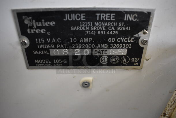 WOW! Juice Tree Model 105-G Metal Commercial Floor Style Citrus Juicer on Commercial Casters. 115 Volts, 1 Phase. 18x46x67. Tested and Does Not Power On - Image 8 of 10