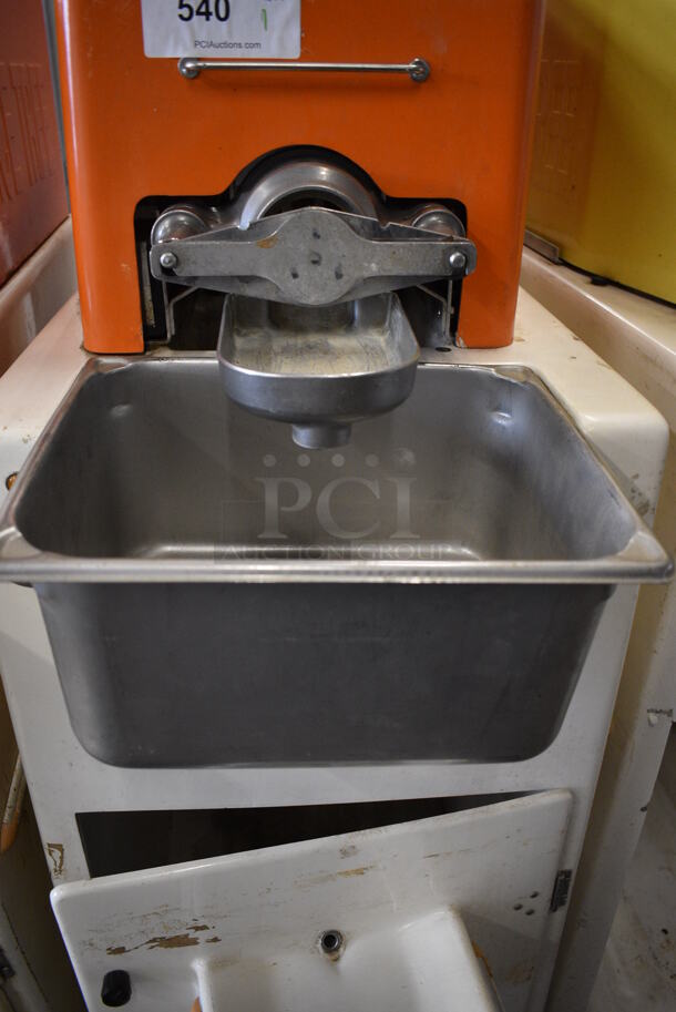 WOW! Juice Tree Model 106 Metal Commercial Floor Style Citrus Juicer on Commercial Casters. 115 Volts, 1 Phase. 18x48x60. Tested and Does Not Power On - Image 5 of 10