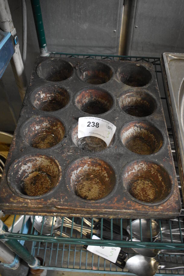 3 Metal 12 Cup Muffin Pans. 18x13.5x2. 3 Times Your Bid!