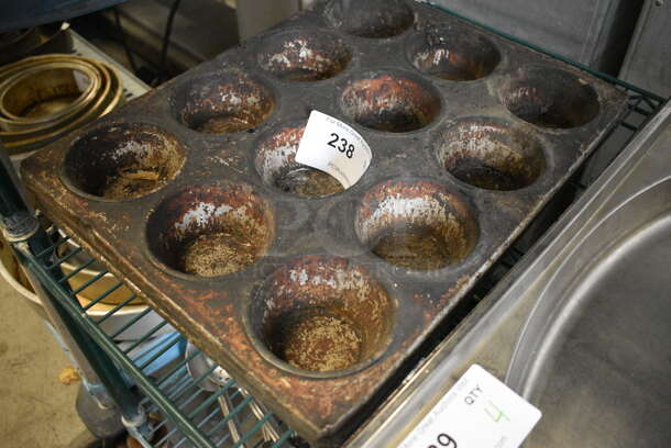 3 Metal 12 Cup Muffin Pans. 18x13.5x2. 3 Times Your Bid! - Image 2 of 4