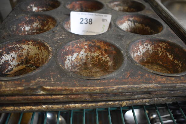 3 Metal 12 Cup Muffin Pans. 18x13.5x2. 3 Times Your Bid! - Image 3 of 4